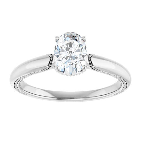 Milgrain Oval Engagement Ring Setting - Moijey Fine Jewelry and Diamonds