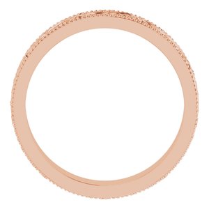 14K Rose 4 mm Sculptural Milgrain Band Size 7