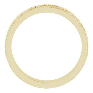 14K Yellow 4 mm Sculptural Milgrain Band Size 7