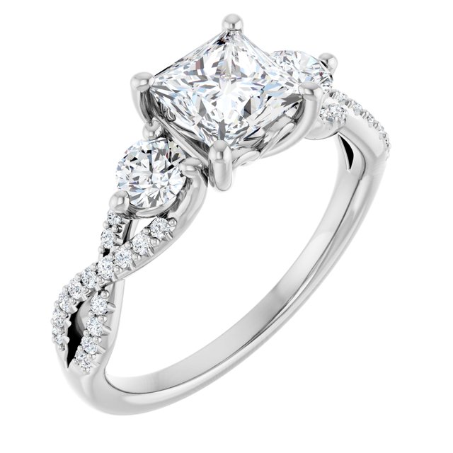 Infinite Princess Three-Stone Engagement Ring Setting (5.5mm)