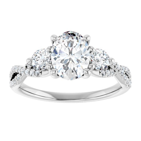 Infinite Three-Stone Oval Engagement Ring Setting - Moijey Fine Jewelry and Diamonds