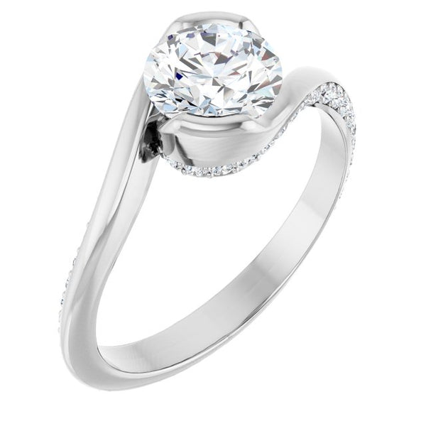 Round Modern Bypass Engagement Ring - Moijey Fine Jewelry and Diamonds