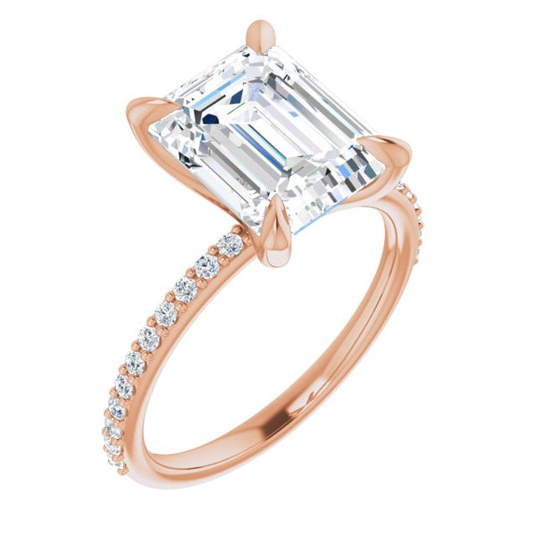 Rose Gold Radiant Cut Engagement Ring