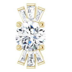 14K Yellow Natural White Sapphire & 1/6 CTW Natural Diamond Pendant