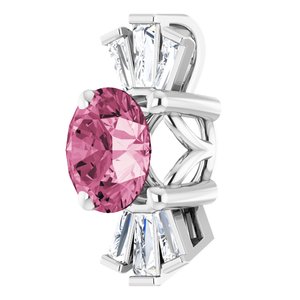 Platinum Natural Pink Tourmaline & 1/6 CTW Natural Diamond Pendant