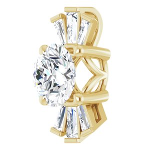 14K Yellow Natural White Sapphire & 1/6 CTW Natural Diamond Pendant