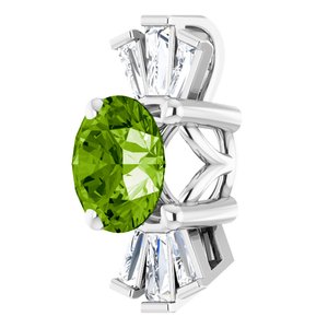 Sterling Silver Natural Peridot & 1/6 CTW Natural Diamond Pendant