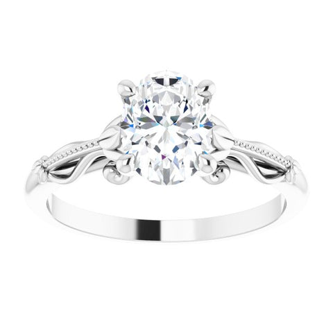 Oval Sculptural-Inspired Engagement Ring Setting