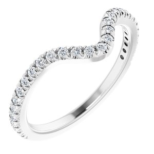 14K White 1/4 CTW Natural Diamond French-Set Matching Band