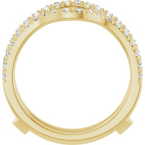 14K Yellow 1/2 CTW Lab-Grown Diamond French-Set Ring Guard