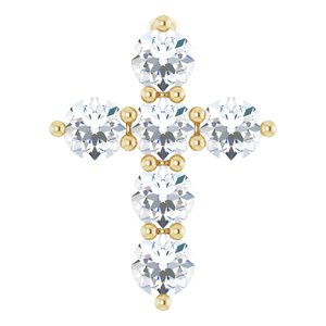 14K Yellow 1/4 CTW Natural Diamond Cross Pendant