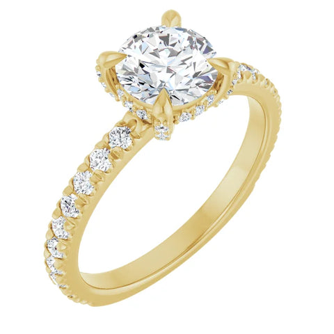 Accented Halo Engagement Ring