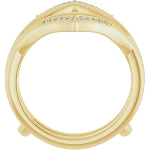 14K Yellow 1/8 CTW Natural Diamond Double Row Ring Guard