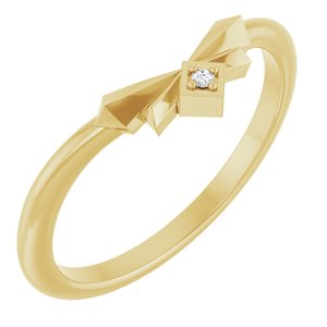 14K Yellow .0075 CT Natural Diamond Accented Contour Band