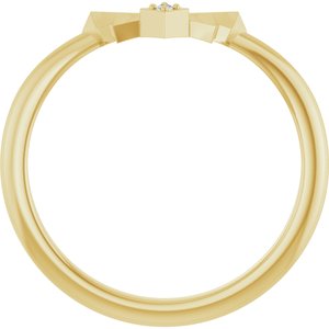 14K Yellow .0075 CT Natural Diamond Accented Contour Band