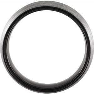 Black PVD Tungsten 6 mm Half Round Satin Band Size 10