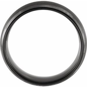 Black PVD Tungsten 6 mm Beveled Satin Band Size 10