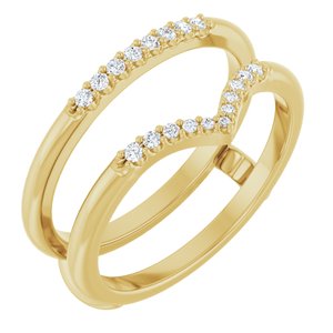 14K Yellow 1/8 CTW Lab-Grown Diamond Half Tapered V Ring Guard