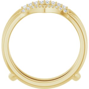 14K Yellow 1/8 CTW Lab-Grown Diamond Half Tapered V Ring Guard