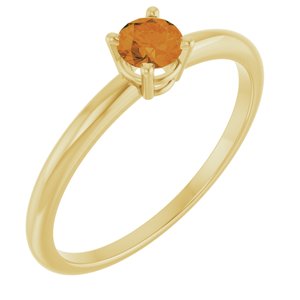 Natural Citrine Birth Ring