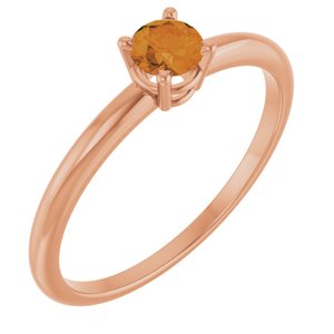 14K Rose Natural Citrine Ring