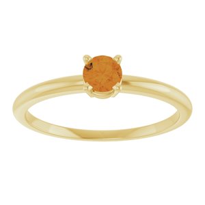 Natural Citrine Birth Ring