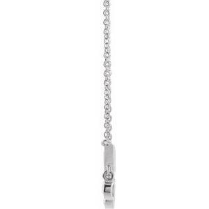 14K White 1/5 CTW Natural Diamond Fringe Bar 18" Necklace