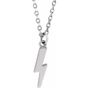 Sterling Silver Lightning Bolt 16-18" Necklace