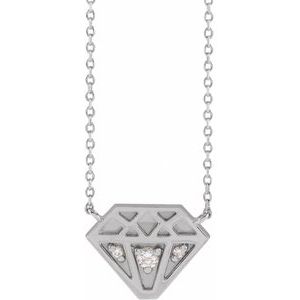 Sterling Silver .07 CTW Natural Diamond 16" Necklace