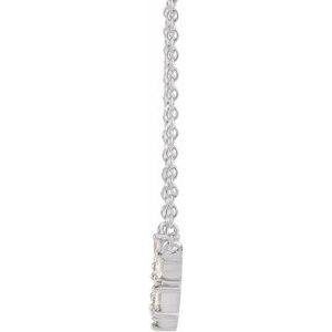 14K White 1/6 CTW Natural Diamond V 18" Necklace