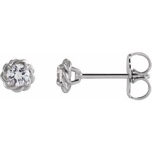 Sterling Silver 1/5 CTW Natural Diamond Claw-Prong Rope Earrings