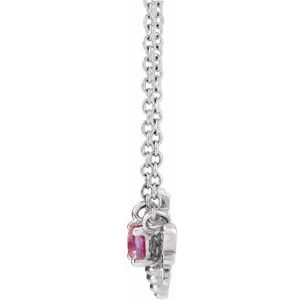 Sterling Silver Natural Pink Sapphire Bee 16" Necklace