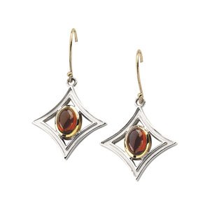 Sterling Silver & 14K Yellow Natural Mozambique Garnet Earrings