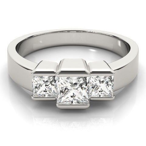 Modern Princess Three-Stone Engagement Ring Setting - Moijey Fine Jewelry and Diamonds