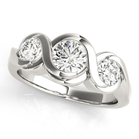 Infinity Three-Stone Engagement Ring Setting. - Moijey Fine Jewelry and Diamonds