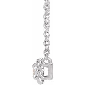 Sterling Silver 5 mm Natural White Sapphire Claw-Prong Rope 18" Necklace