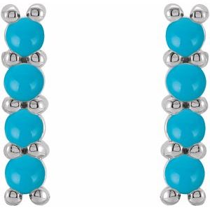 Sterling Silver Natural Turquoise Bar Earrings