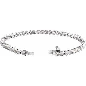 14K White 3 1/2 CTW Lab-Grown Diamond Bezel-Set 7" Bracelet