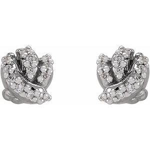 Sterling Silver .07 CTW Natural Diamond Knot Earrings