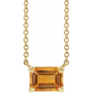 Natural Citrine 18" Fashion Necklace