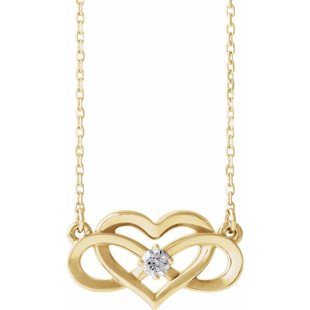 Valentines 1/10 CTW Natural Diamond Infinity-Inspired Heart 16-18" Necklace