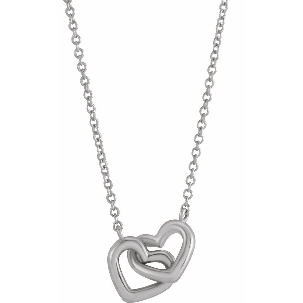 Valentines Interlocking Heart 16" Necklace