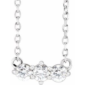 Sterling Silver 1/5 CTW Natural Diamond Three-Stone 18" Necklace