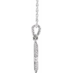 Sterling Silver .04 CTW Natural Diamond Cross Rope 16-18" Necklace