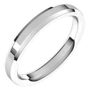 Platinum 3 mm Beveled-Edge Comfort-Fit Band Size 10