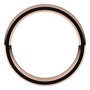 14K Rose 3 mm Beveled-Edge Comfort-Fit Band Size 10