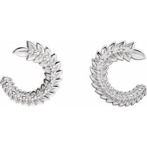 Sterling Silver .07 CTW Natural Diamond Hoop Earrings