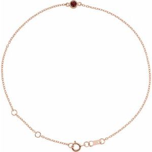 14K Rose Natural Mozambique Garnet 6 1/2-7 1/2" Bracelet