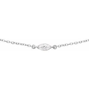 14K White 1/4 CT Lab-Grown Diamond 16-18" Necklace