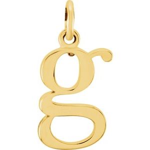 14K Yellow Lowercase Initial G Pendant